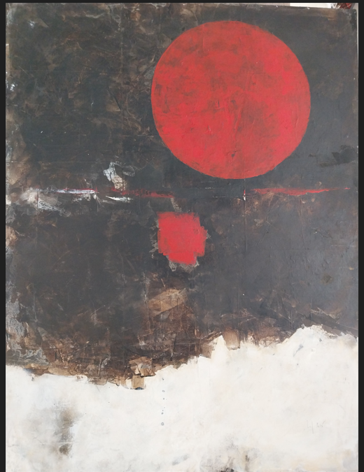 🎨 Titre : “Soleil Fendu ; Géométrie d’un Monde en Suspens”
